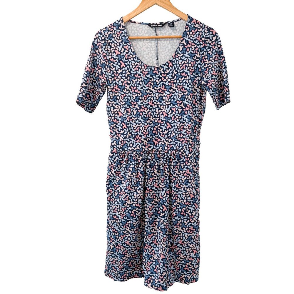 Land's End Navy Short Sleeve Fit & Flare Dress‎ Size XS (2–4)